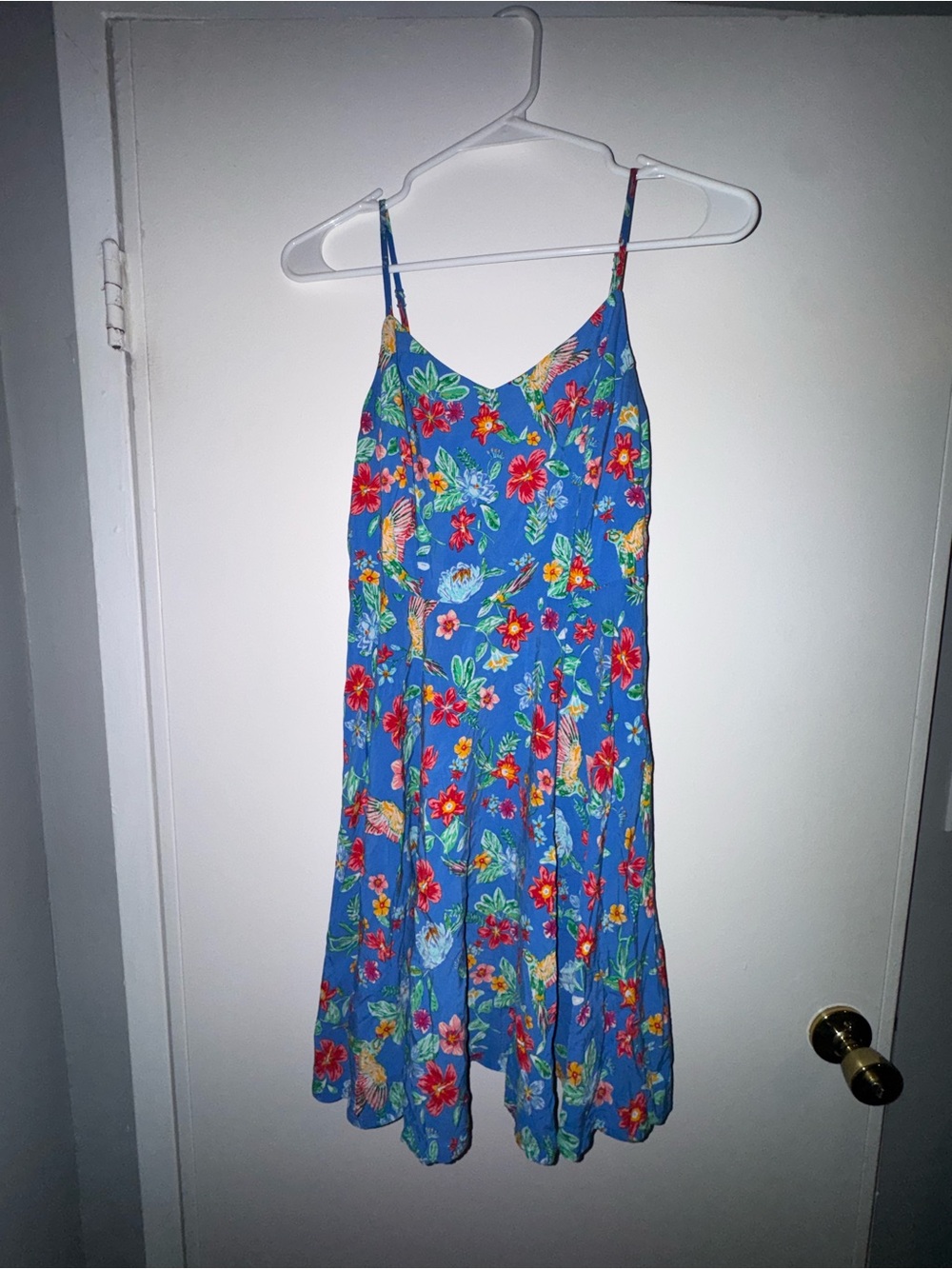 Old Navy Blue Floral Sundress with Spaghetti Straps